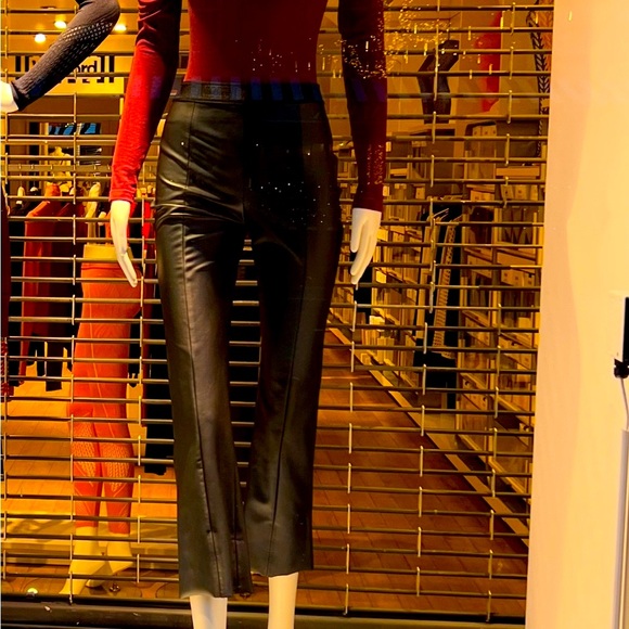 Wolford Jenna slightly cropped leather trousers size 38 - Picture 2 of 15
